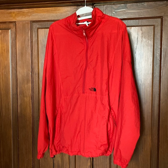 The‎ North Face Windbreaker Men's Red Half Zip Pullover Jacket - Picture 1 of 9